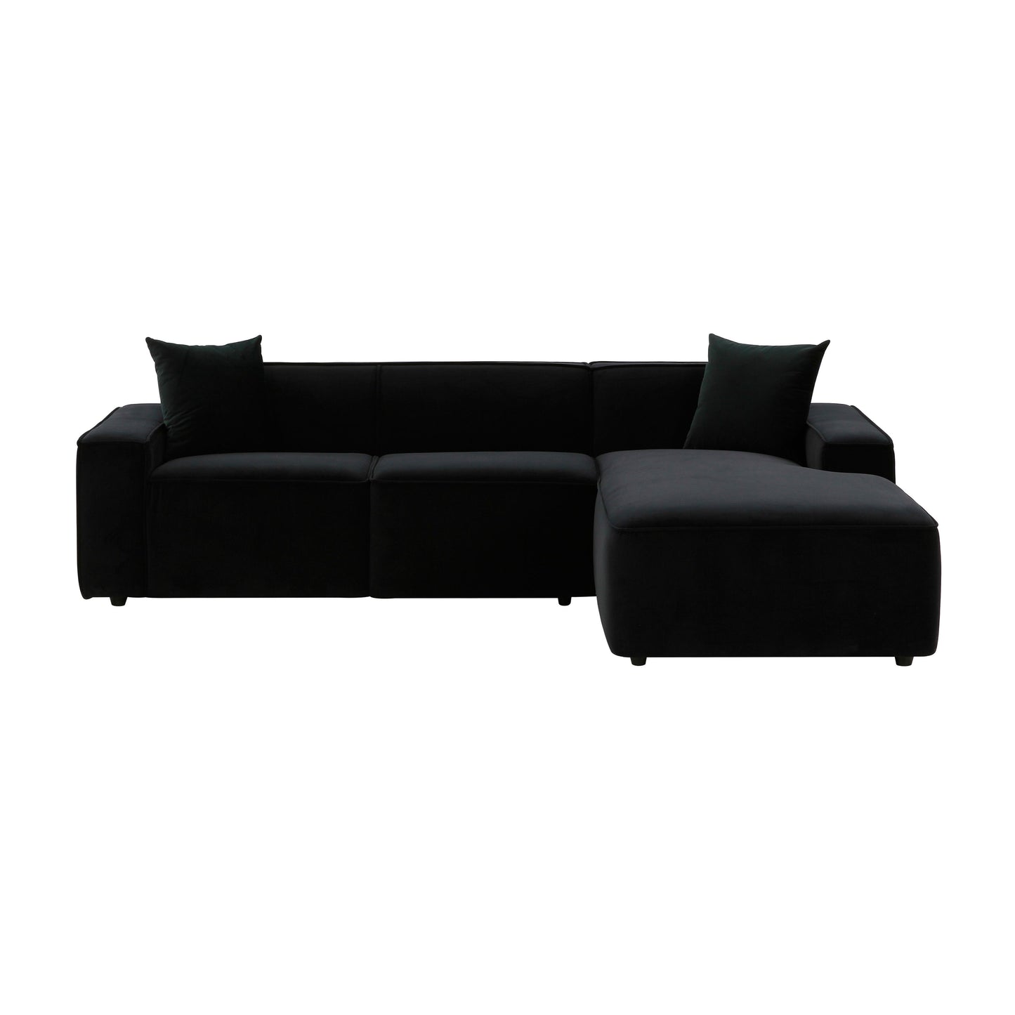 zoe black velvet sectional - raf