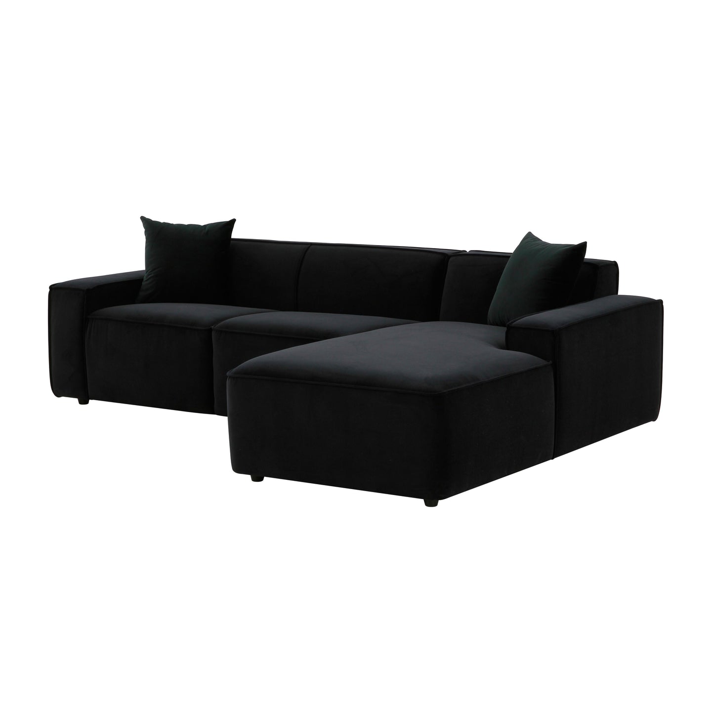 zoe black velvet sectional - raf