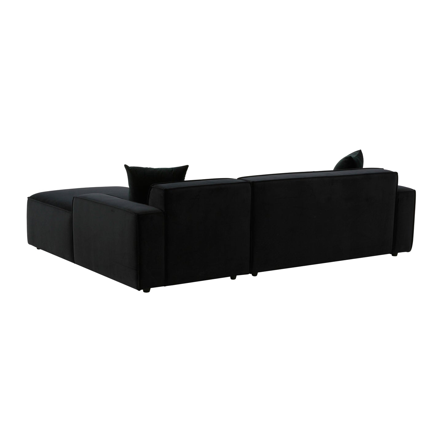 zoe black velvet sectional - raf