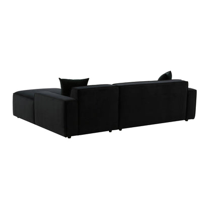 Zoe Black Velvet Sectional - RAF