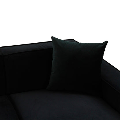 Zoe Black Velvet Sectional - RAF