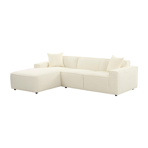 Zoe Cream Linen Sectional - LAF