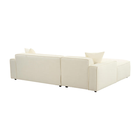 Zoe Cream Linen Sectional - LAF