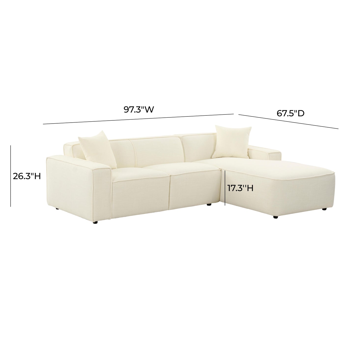 zoe cream linen sectional - raf