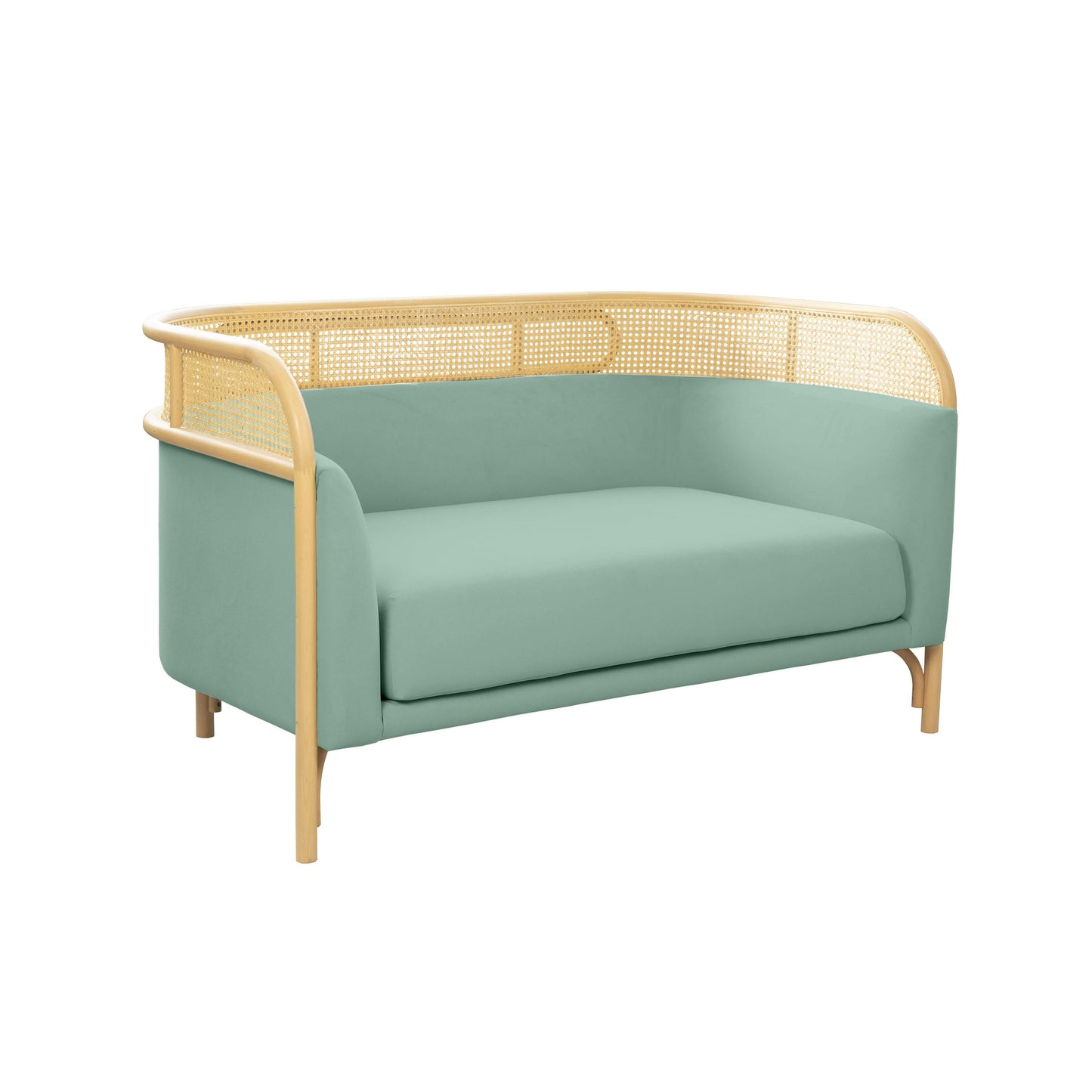 halio ocean blue velvet loveseat