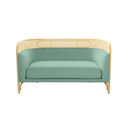 Halio Ocean Blue Velvet Loveseat