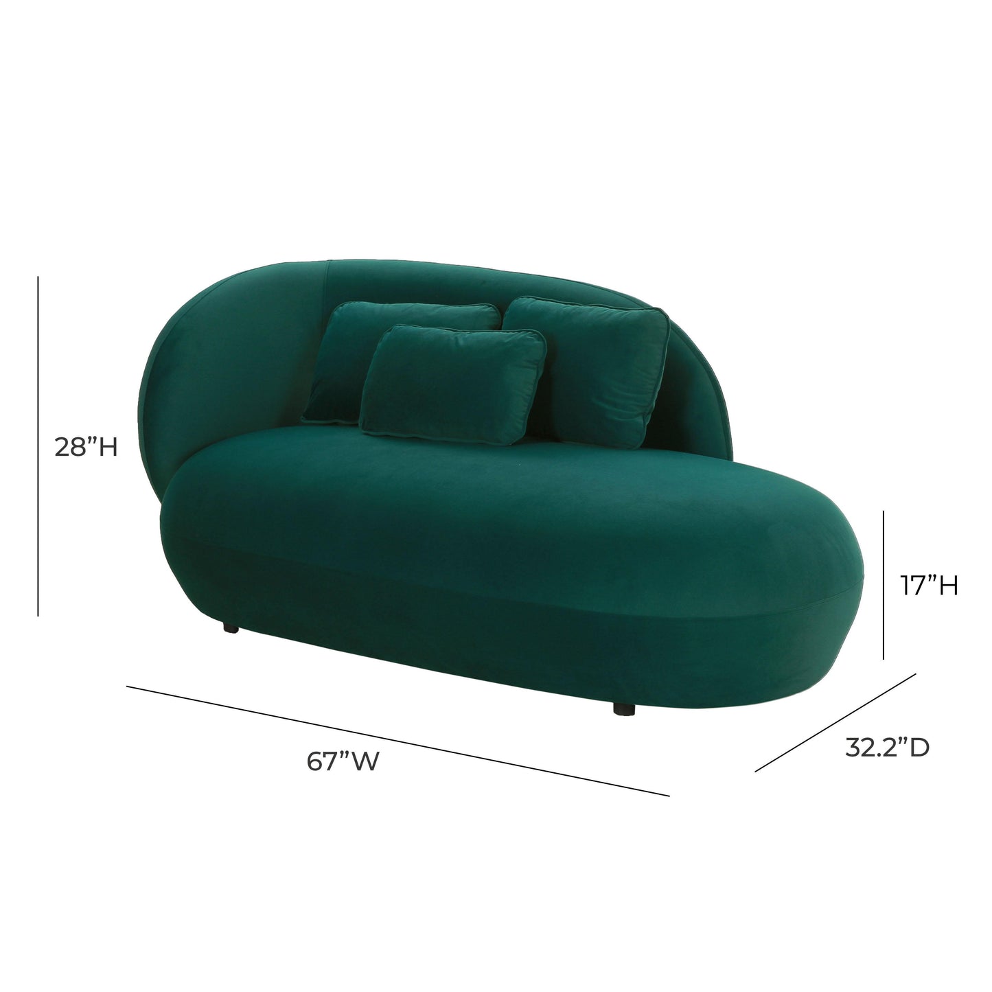 quinn green velvet chaise