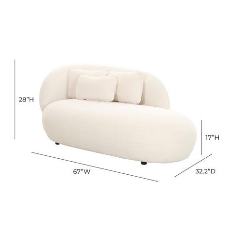 Quinn Cream Velvet Chaise