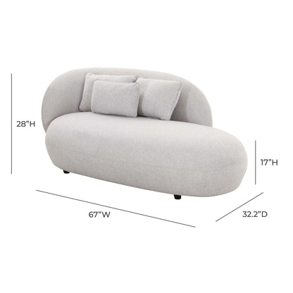 Quinn Grey Velvet Chaise