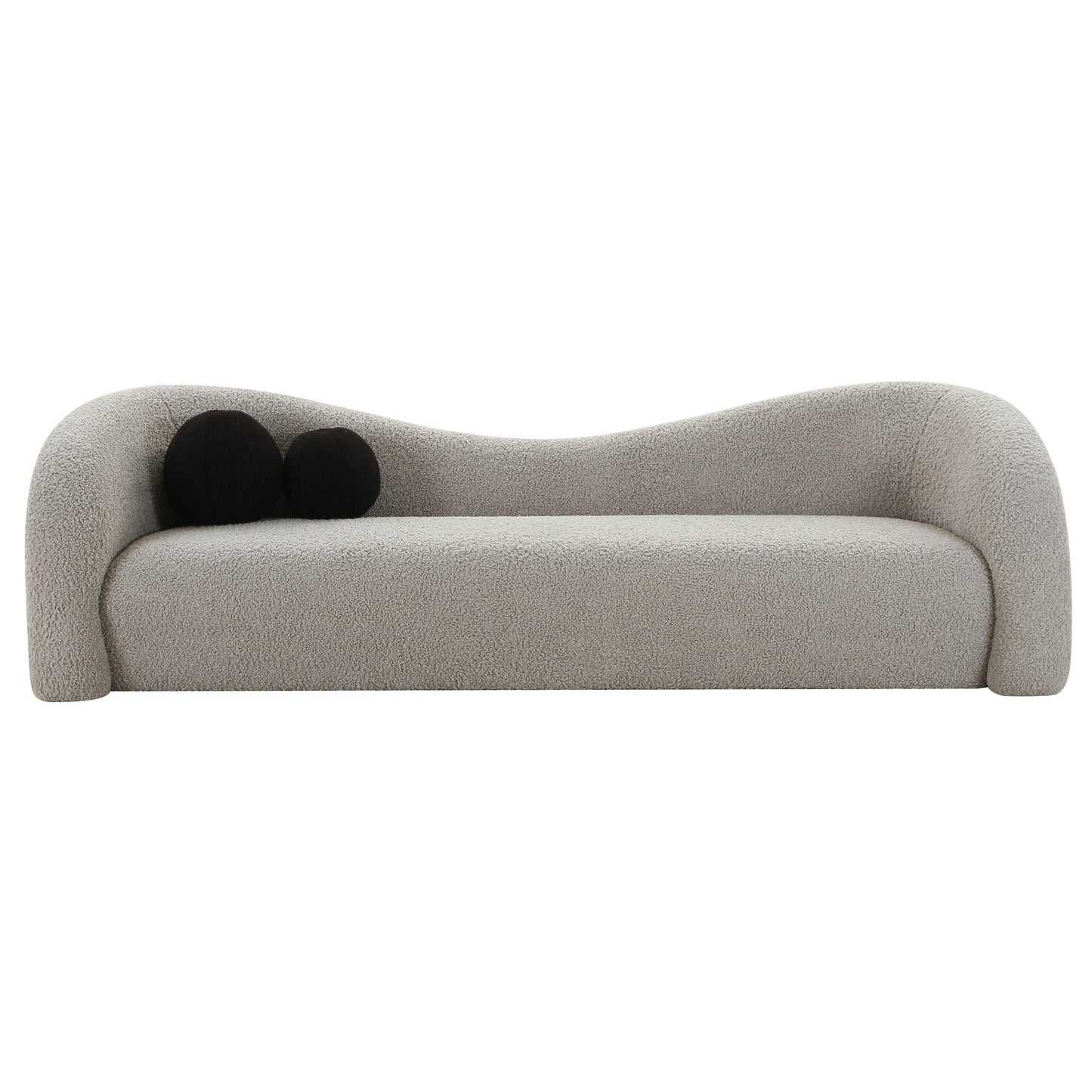 daleyza grey faux shearling sofa