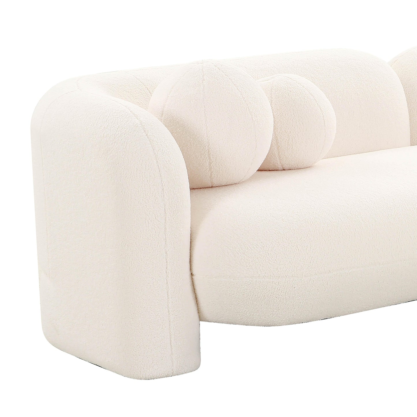 rella cream faux fur sofa