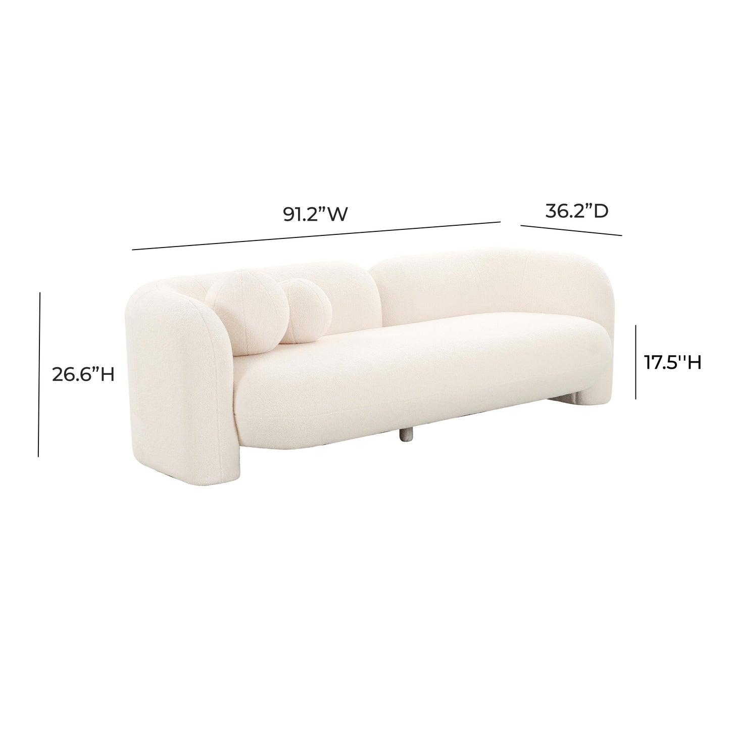 rella cream faux fur sofa