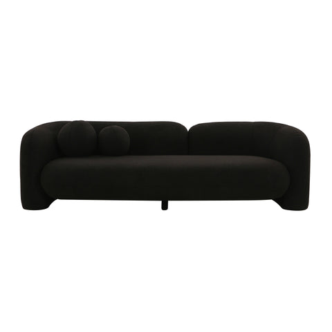 Rella Black Faux Fur Sofa
