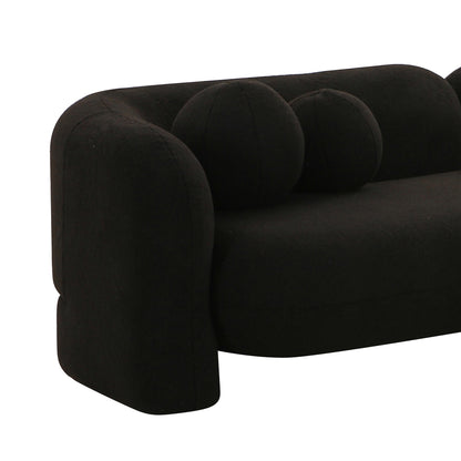 Rella Black Faux Fur Sofa