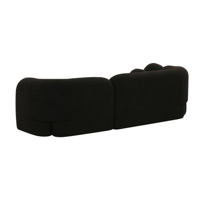 Rella Black Faux Fur Sofa