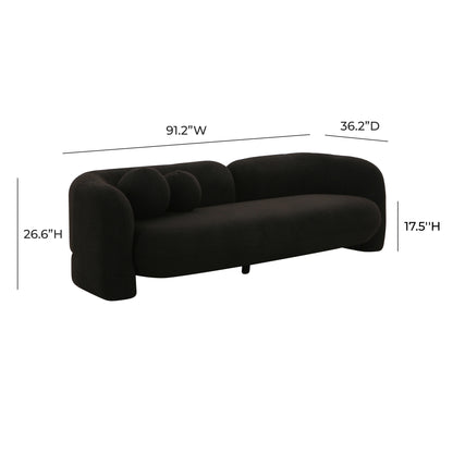 Rella Black Faux Fur Sofa