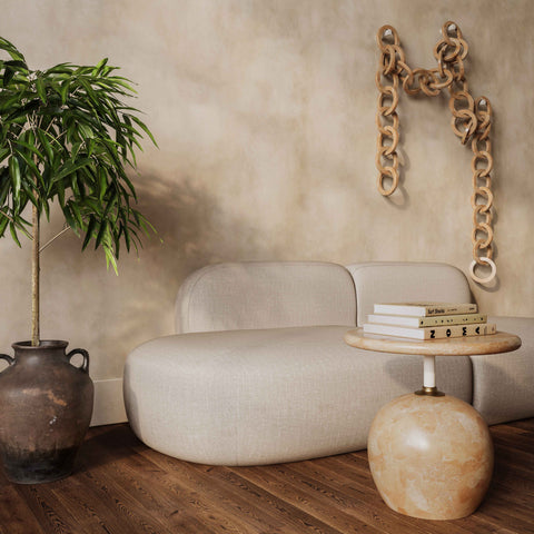 Leonie Orleans Rose Faux Marble Side Table - image 2