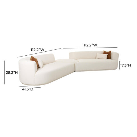 Delphine Garda 3-Piece Cream Performance Boucle Modular Sectional - image 7