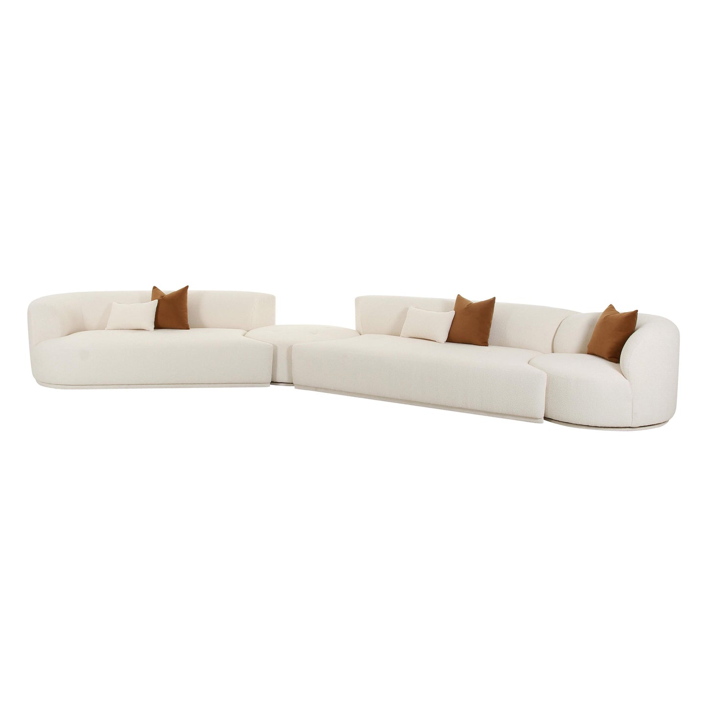 crosshatch cream boucle 4-piece modular laf sectional