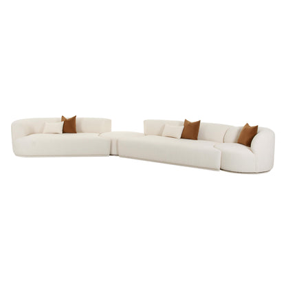 Crosshatch Cream Boucle 4-Piece Modular LAF Sectional