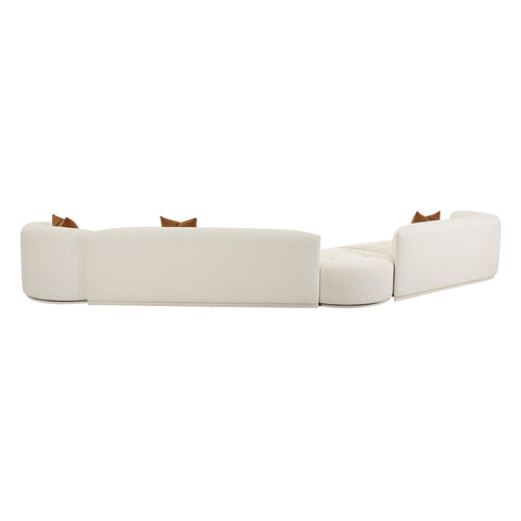 Crosshatch Cream Boucle 4-Piece Modular LAF Sectional