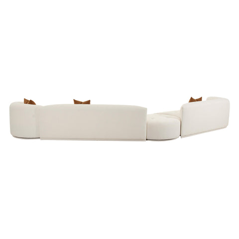 Delphine Garda 4-Piece Cream Performance Boucle Modular Sectional - image 4