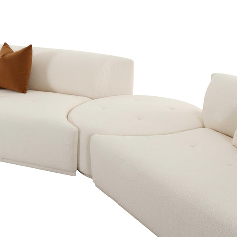 Delphine Garda 4-Piece Cream Performance Boucle Modular Sectional - image 5