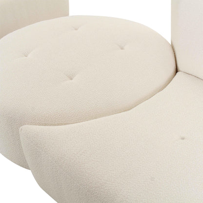 Crosshatch Cream Boucle 4-Piece Modular LAF Sectional