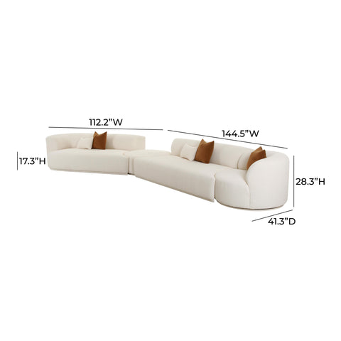 Delphine Garda 4-Piece Cream Performance Boucle Modular Sectional - image 7