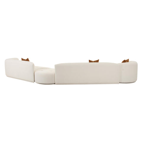 Delphine Garda 4-Piece Cream Performance Boucle Modular Sectional - image 4