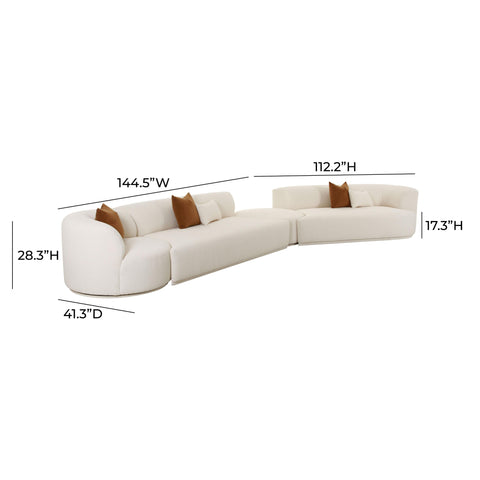 Delphine Garda 4-Piece Cream Performance Boucle Modular Sectional - image 7