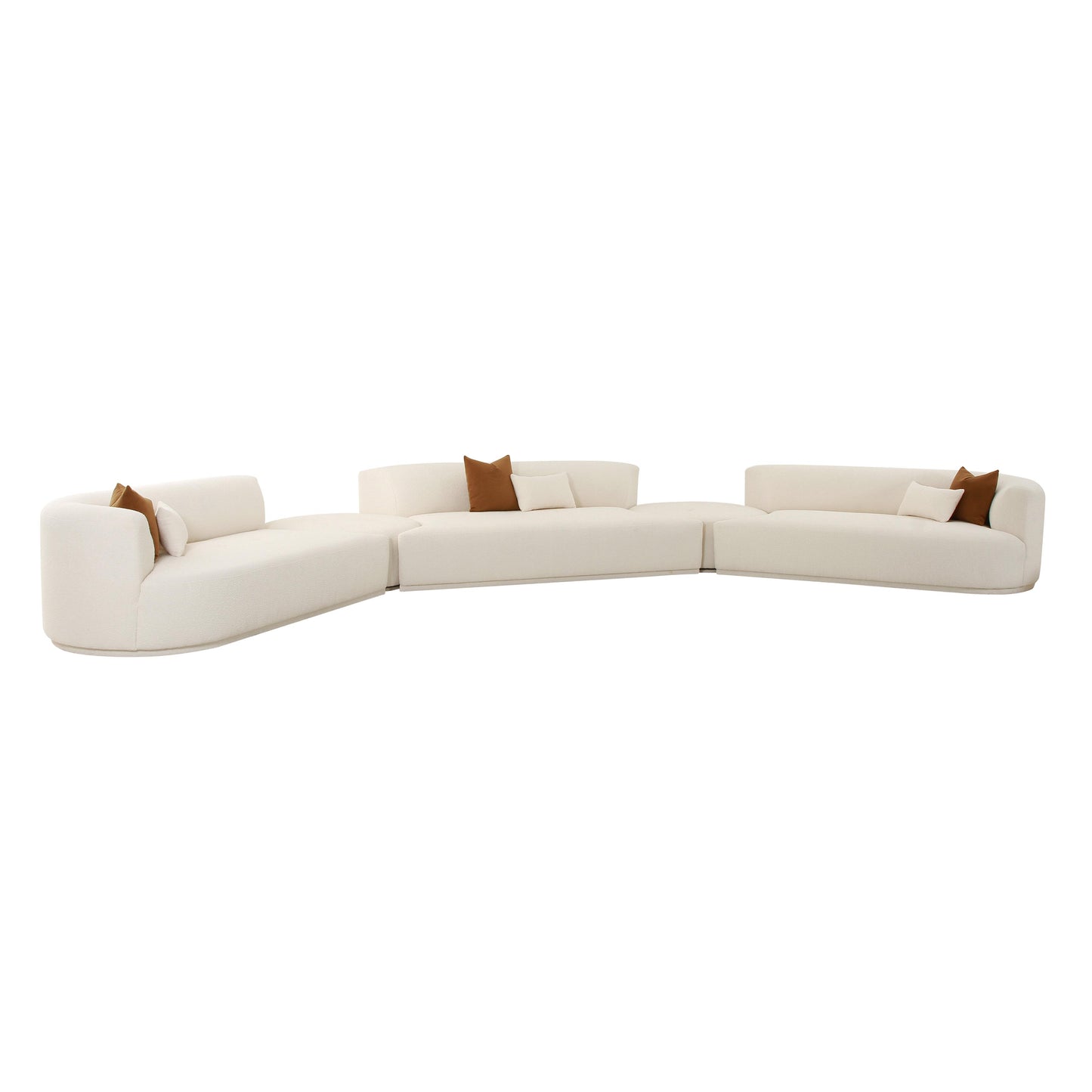 crosshatch cream boucle 5-piece modular sectional