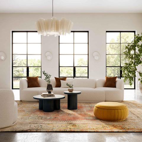 Crosshatch Cream Boucle 3-Piece Modular Sofa