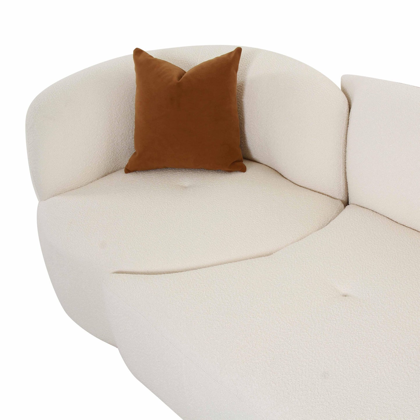 crosshatch cream boucle 3-piece modular sofa