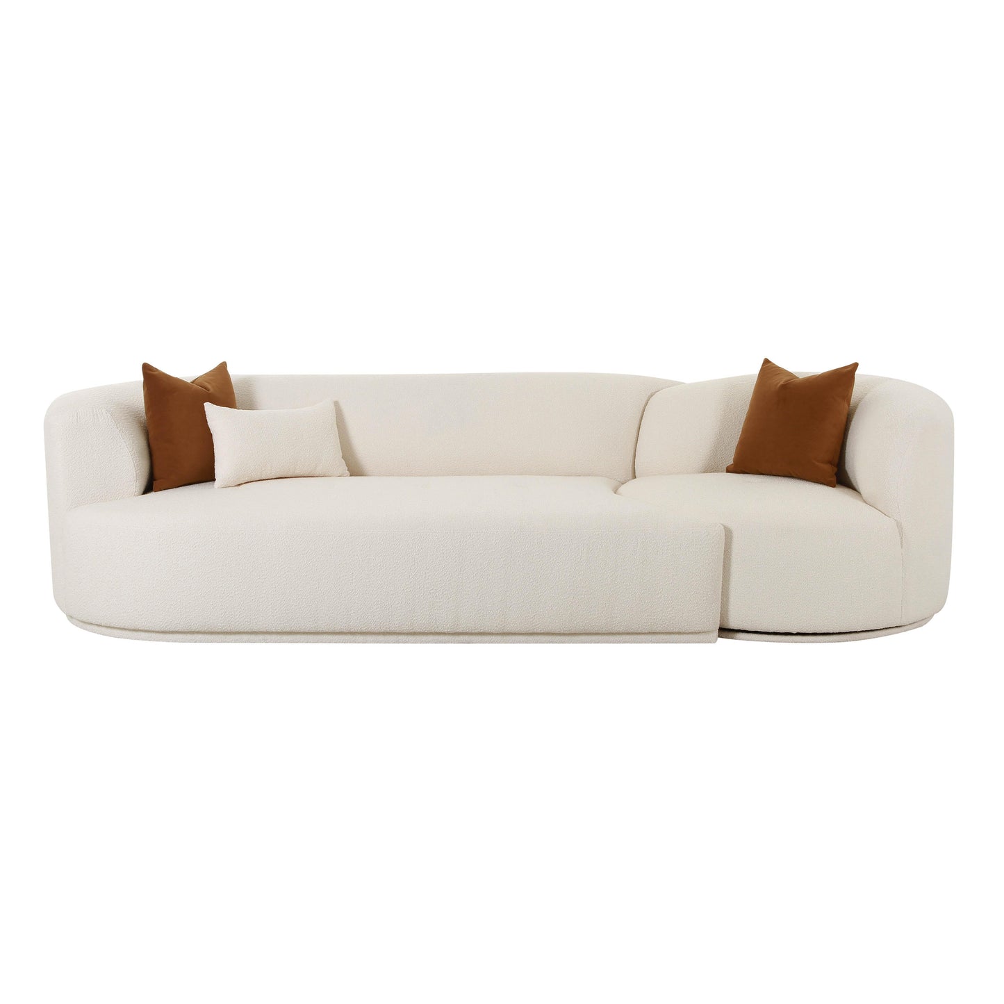 crosshatch cream boucle 2-piece modular laf sofa