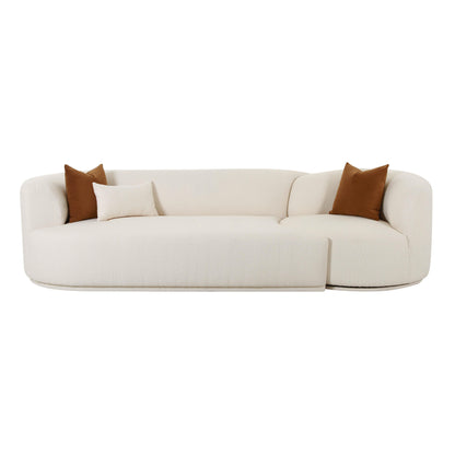 Crosshatch Cream Boucle 2-Piece Modular LAF Sofa