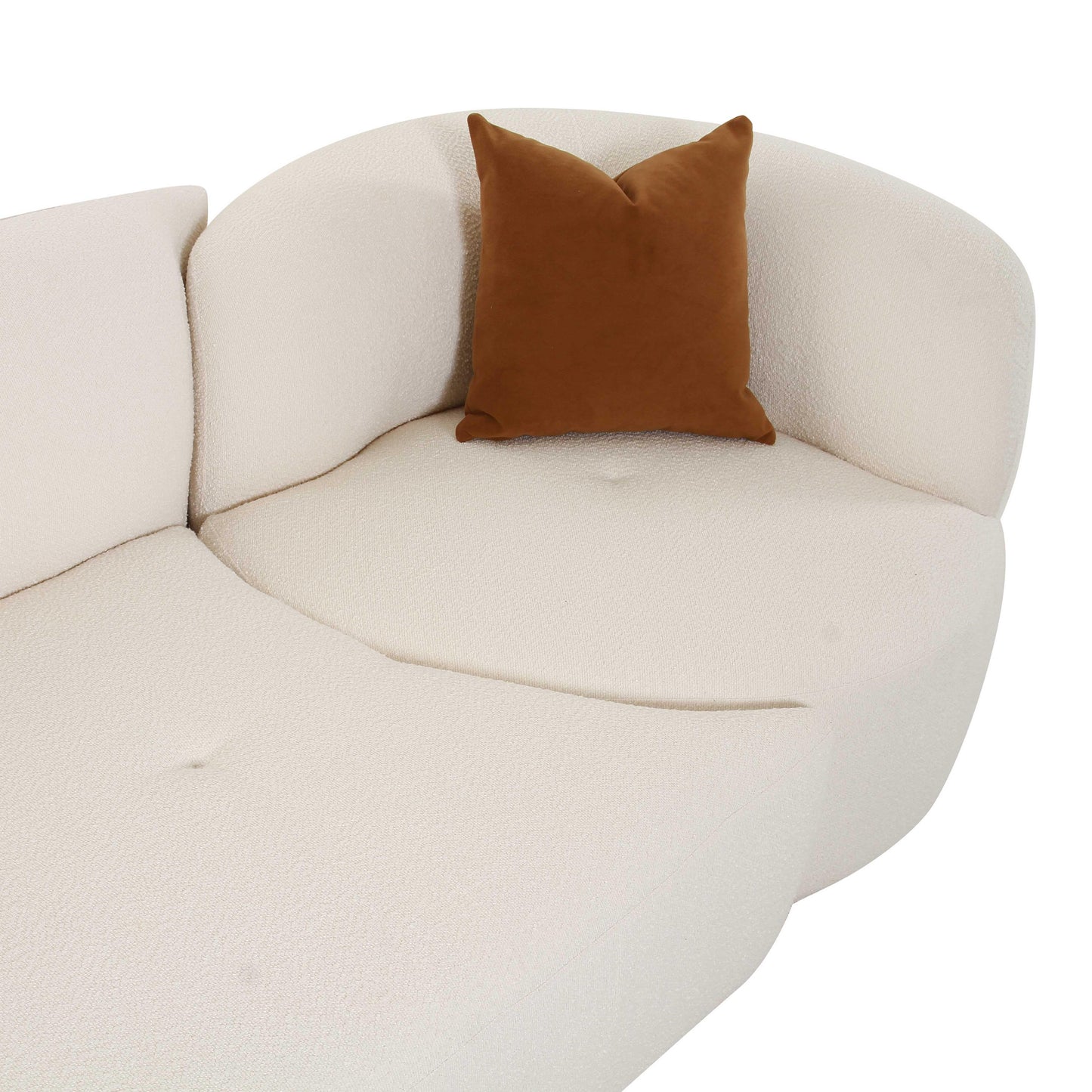 crosshatch cream boucle 2-piece modular laf sofa