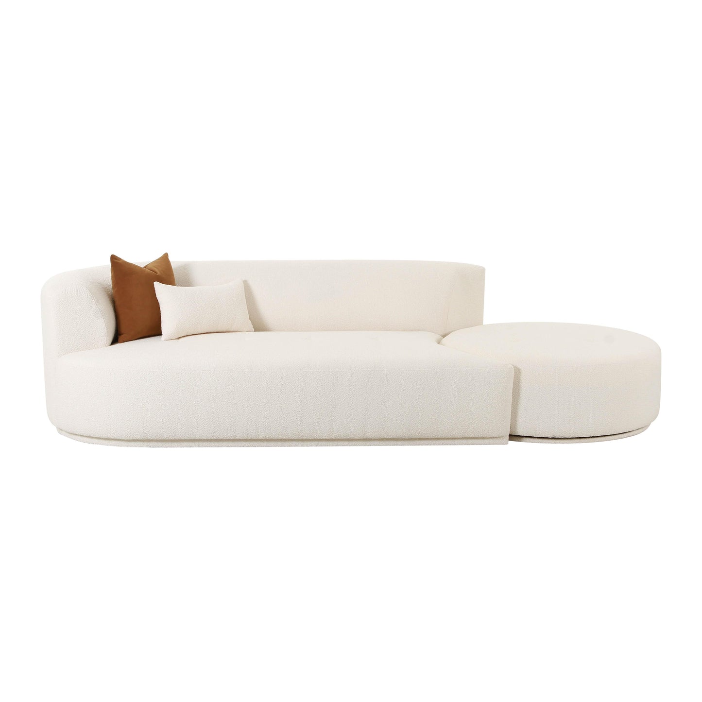 crosshatch cream boucle 2-piece chaise modular laf sofa