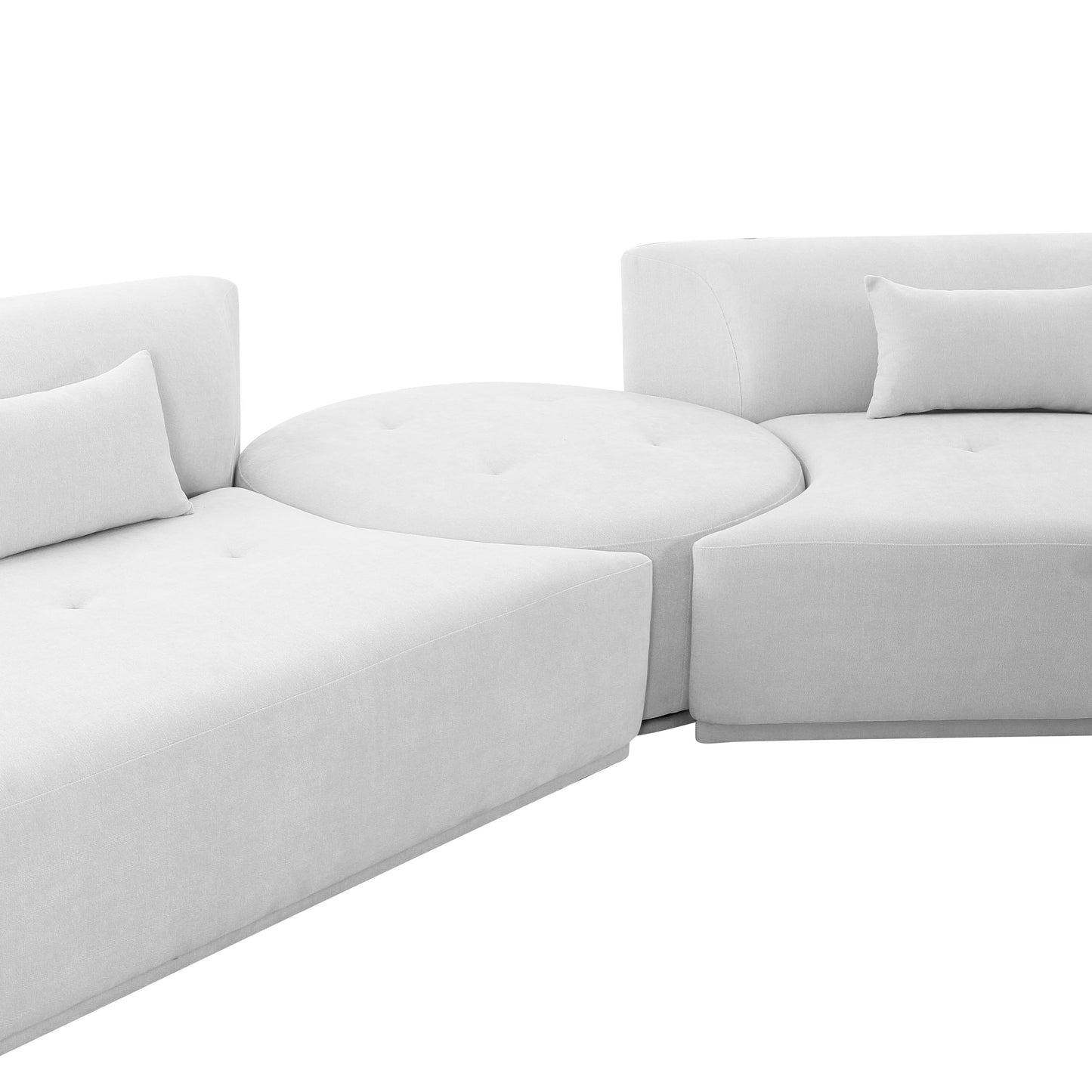 crosshatch grey velvet 3-piece modular sectional