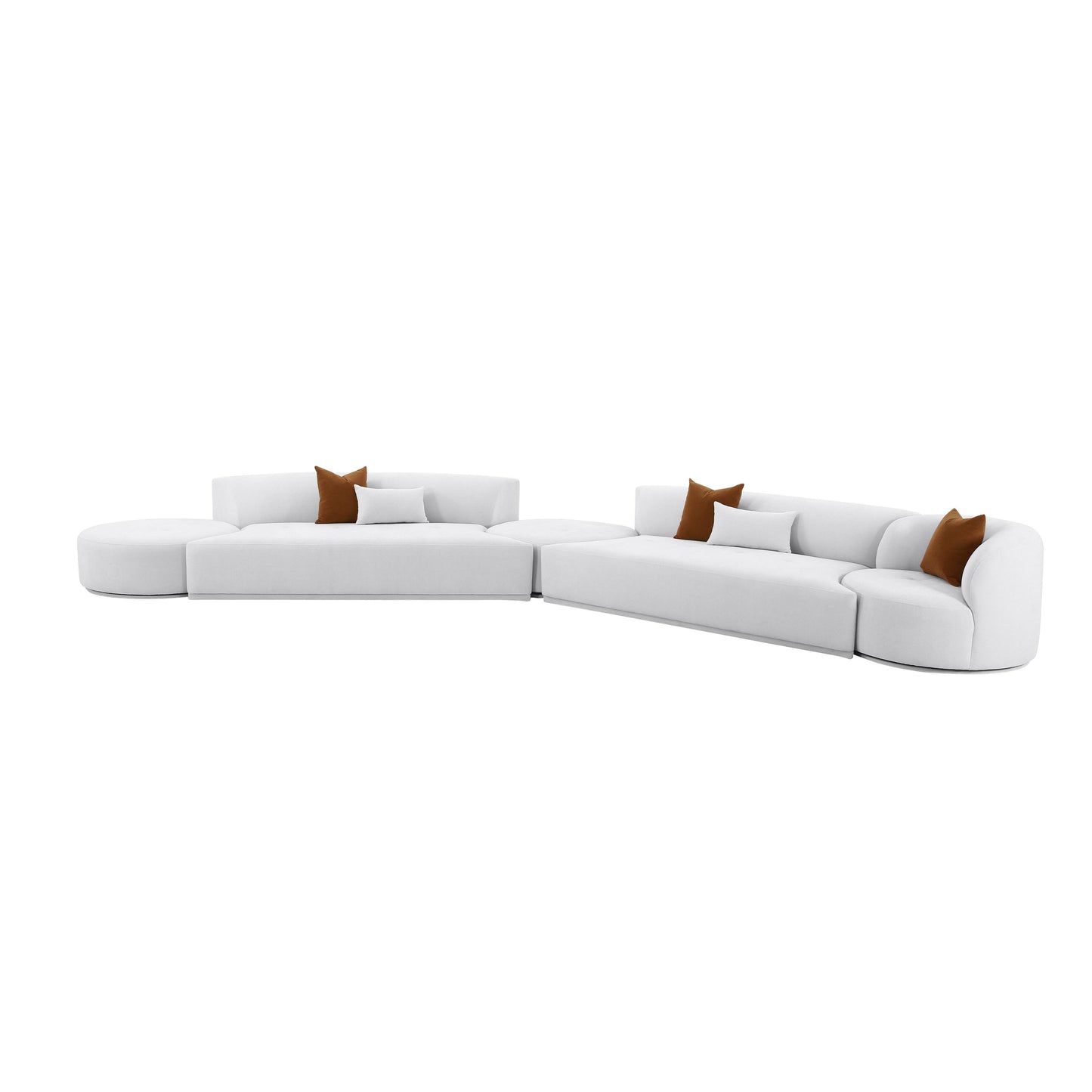 crosshatch grey velvet 5-piece modular chaise sectional