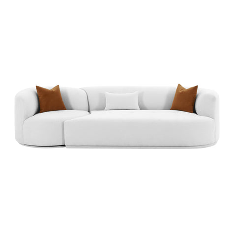 Crosshatch Grey Velvet 2-Piece Modular RAF Sofa