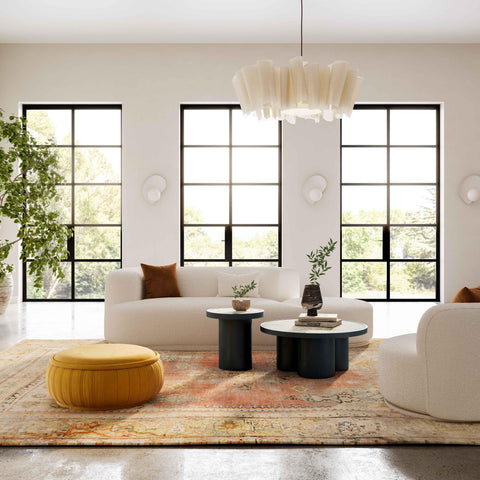 Crosshatch Cream Boucle Modular LAF Loveseat