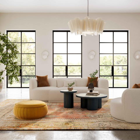 Crosshatch Cream Boucle Modular RAF Loveseat