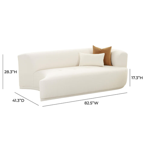 Delphine Garda 82.5" Cream Performance Boucle Modular Loveseat - image 6