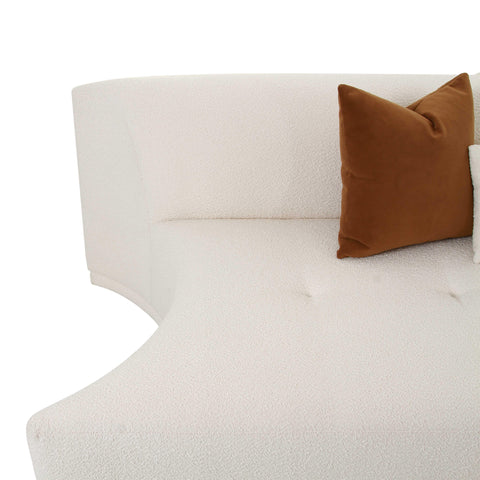 Delphine Garda 84" Cream Performance Boucle Modular Armless Loveseat - image 5
