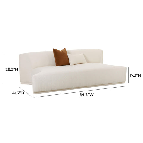Delphine Garda 84" Cream Performance Boucle Modular Armless Loveseat - image 6