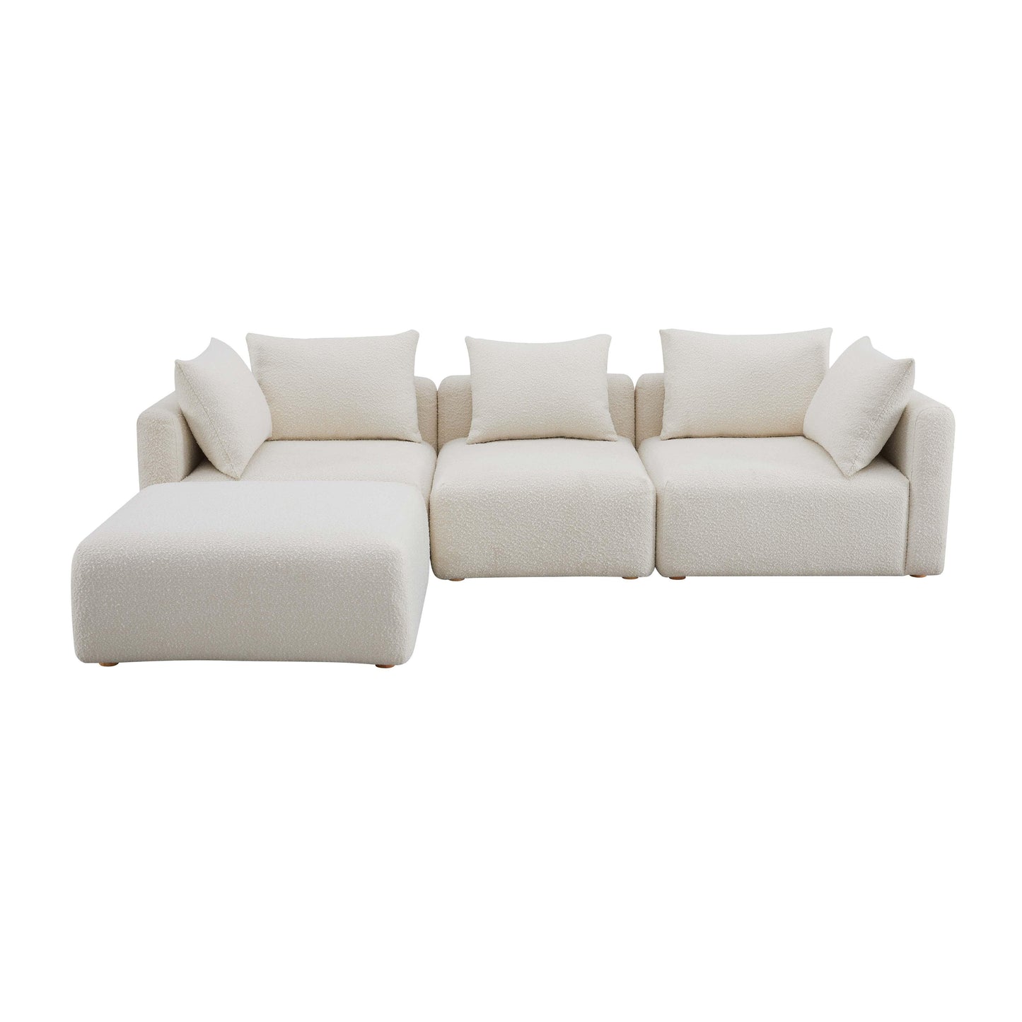 julianna cream boucle 4-piece modular sectional