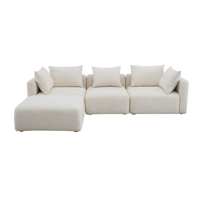 Julianna Cream Boucle 4-Piece Modular Sectional