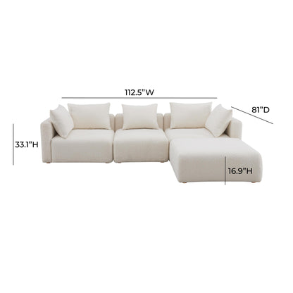 Julianna Cream Boucle 4-Piece Modular Sectional