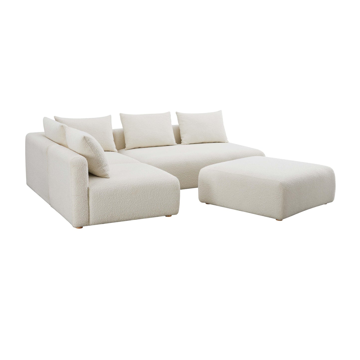 julianna cream boucle 4-piece modular chaise sectional